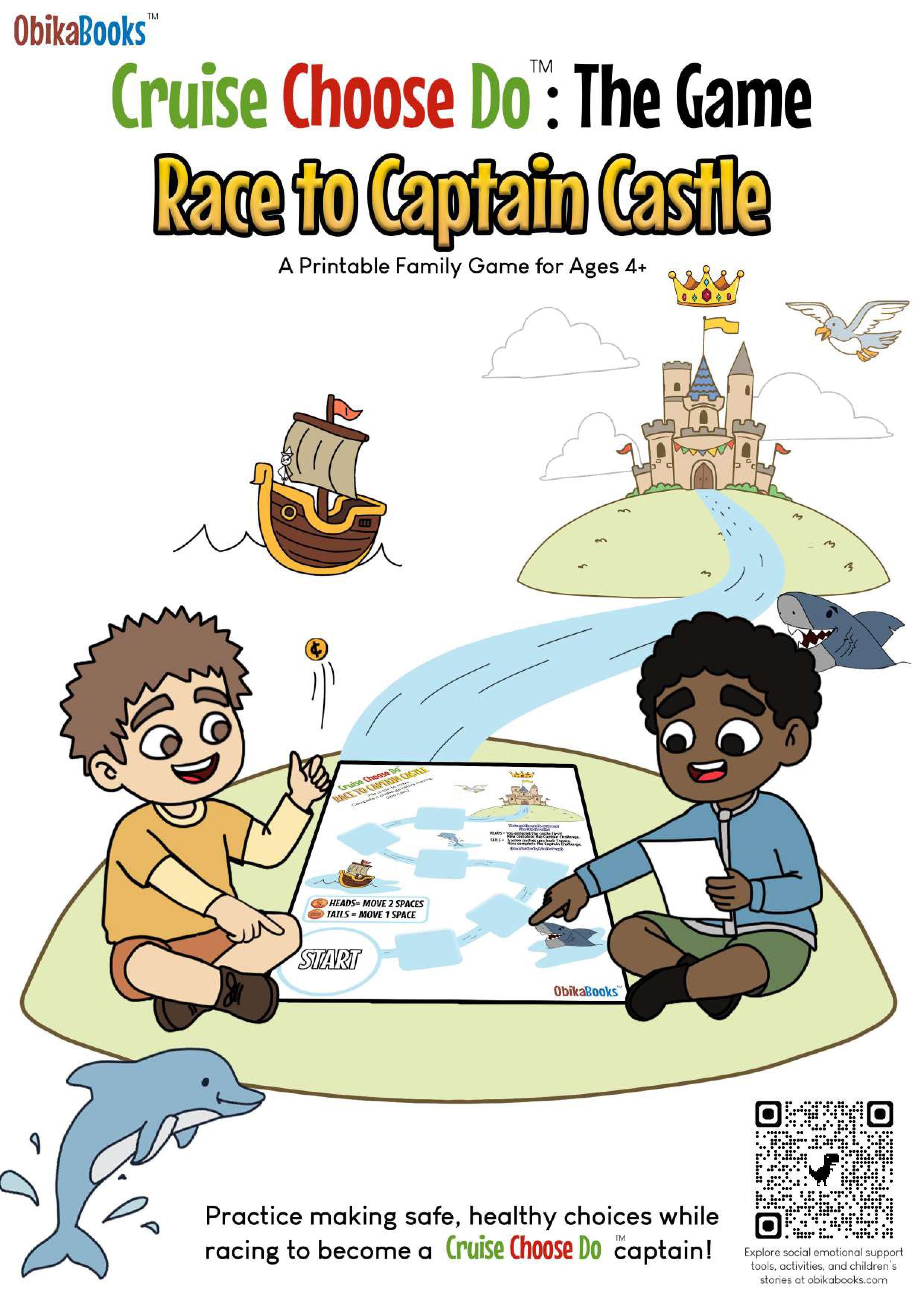 Preview of the Cruise Choose Do printable board game — the game board.
